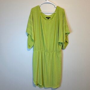 Blaque Label Neon Lime metal circle embellishment Mini Dress